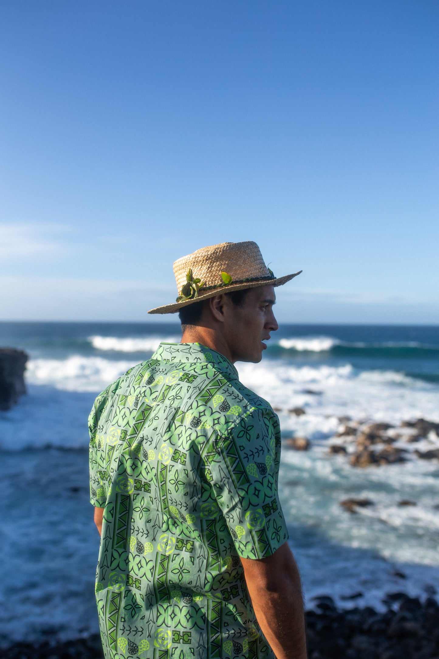 Kāne Kapa Aloha Shirt - Moss